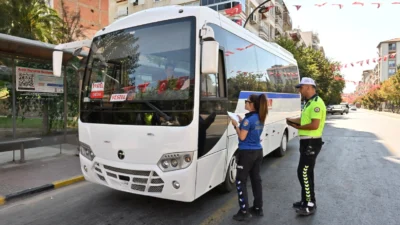 Manisa’da servis araçlarına denetim  Manisa'da...